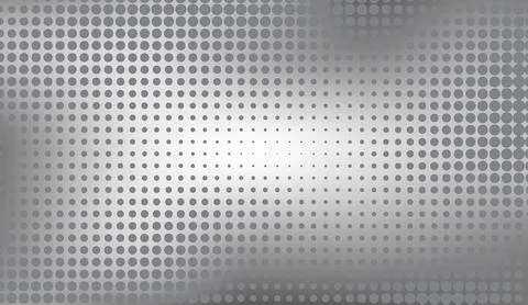 Abstract grey halftone background with dotted pattern and gradient light Stock Illustration