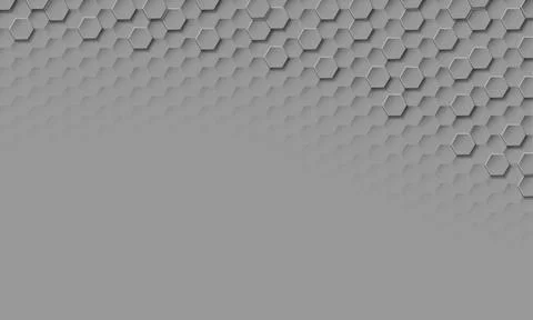 Abstract grey hexagon texture 3d geometric pattern with blank space design Stock Illustration