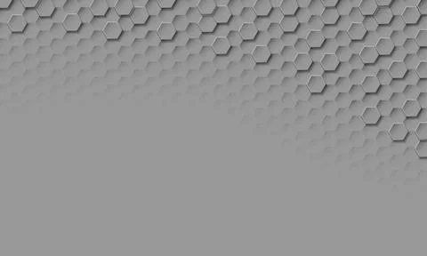 Abstract grey hexagon texture 3d geometric pattern with blank space design... Stock Photos