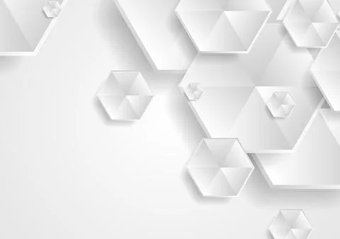 Abstract grey hexagons technology background Stock Illustration
