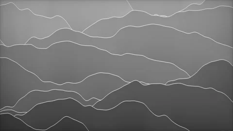 Abstract grey loop of undulating line art mountains Stock Footage 339223806