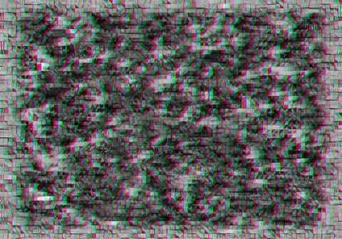Abstract grey metallic tiled glitch background, 3d render Stock Illustration