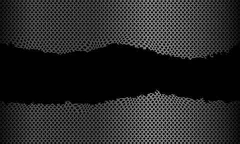 Abstract grey metallic torn circle mesh in black design modern luxury futuris Stock Illustration