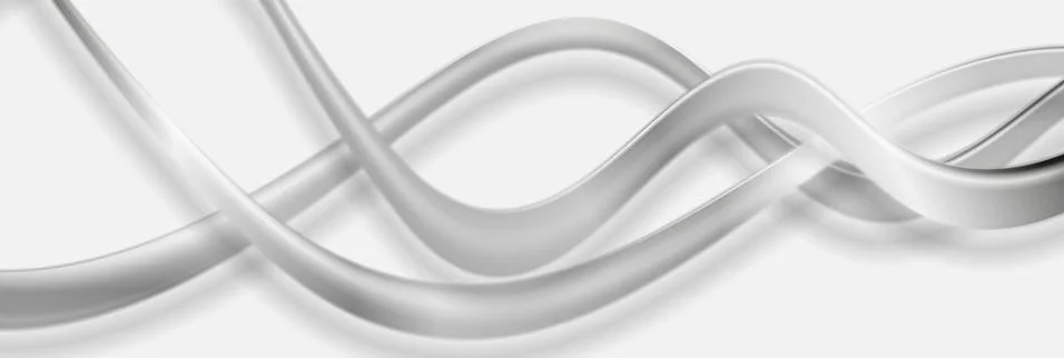 Abstract grey metallic waves tech banner イラスト素材