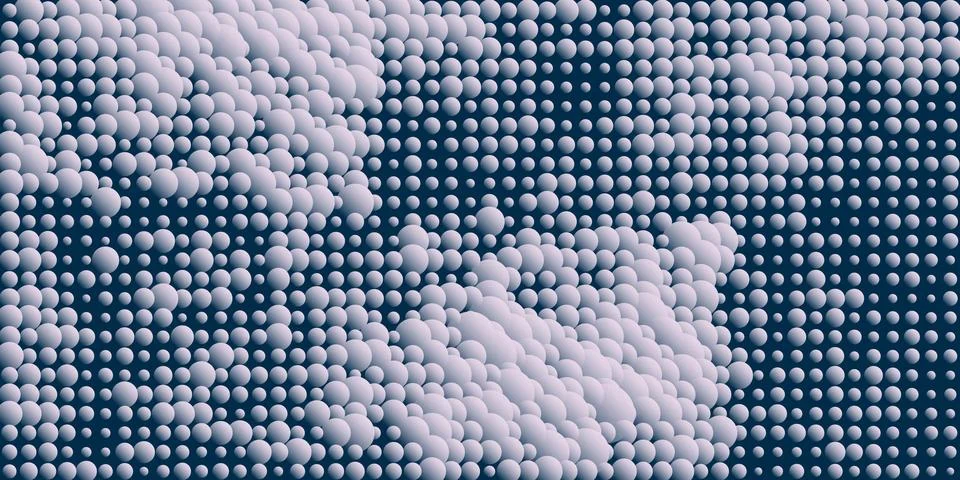 Abstract Grey Random 3D Spotted Pattern - Geometric Texture with Balls, Gen.. Stock Illustration