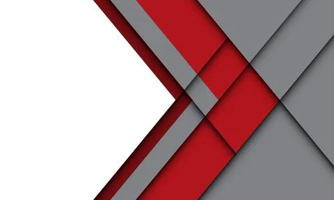 Abstract grey red arrow direction geometric with white blank space design mod Stock Illustration