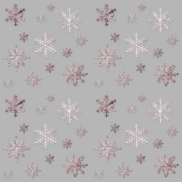 Abstract grey seamless geometric pattern with snowflakes. A simple modern fas Stock Illustration