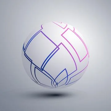 Abstract Grey Solid Vector Globe Design with Intersecting Pink and Blue Gra.. 스톡 일러스트