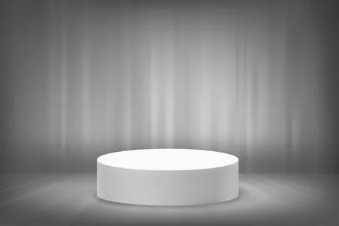 Abstract grey studio with podium and copy space. Design product template. 3.. Stock-Illustration