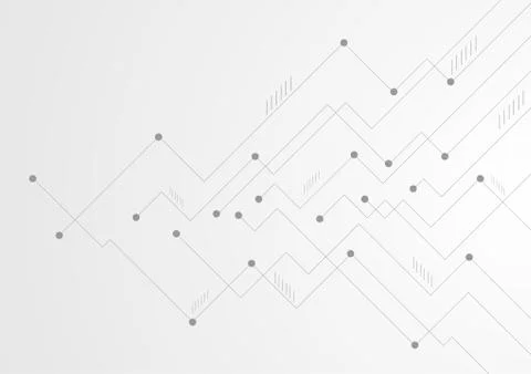 Abstract grey tech circuit board lines chip background Stock Illustration