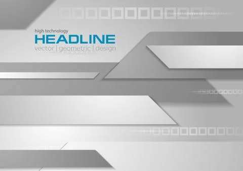 Abstract grey tech geometric background Stock Illustration