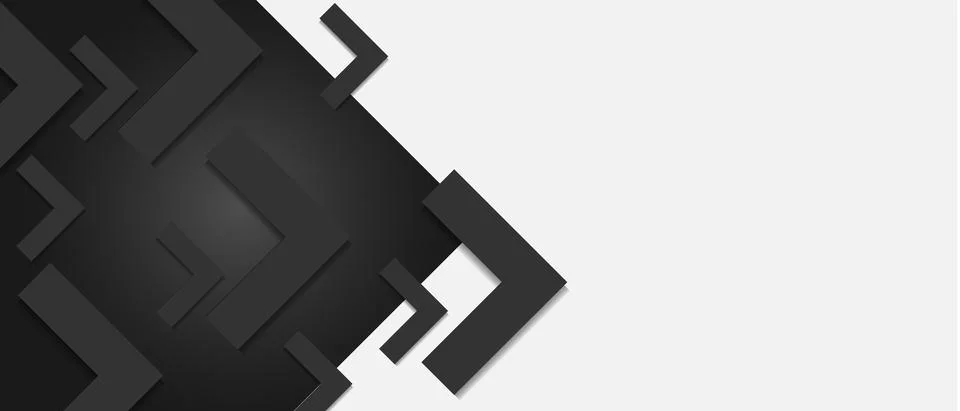 Abstract grey tech geometric  background with big arrows. Modern dark abstract Illustrazione stock