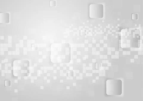 Abstract grey tech geometric glossy squares background Stock Illustration