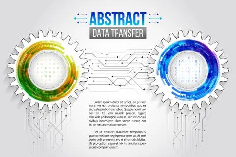 Abstract grey technology circuit background of data transfer. Stock Illustration