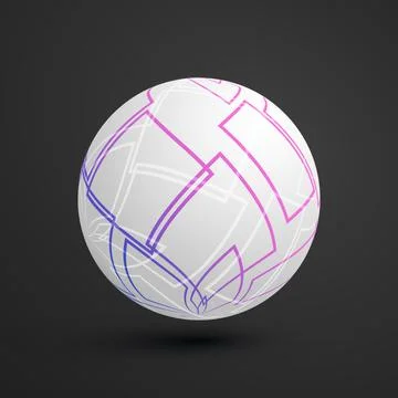 Abstract Grey Translucent Patterned Globe Design with Intersecting Pink and.. Stock Illustration