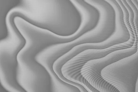 Abstract Grey Wave Background with Liquid Texture and Flowing Lines Illustrazione stock
