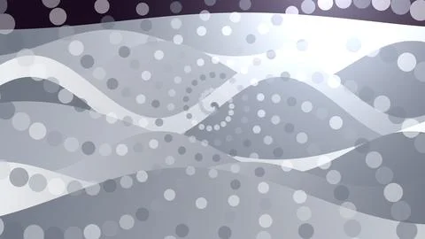 Abstract grey waves with white dots flowing smoothly Stock Illustration