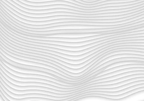 Abstract grey white 3d waves vector background Illustrazione stock