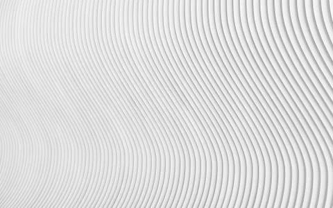 Abstract grey white waves and lines pattern. 3d render Stock Illustration
