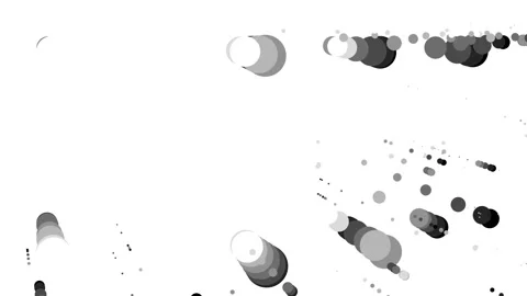 Abstract Greyscale Dot Pattern on White Background. The random arrangement  Stock Footage 279136597