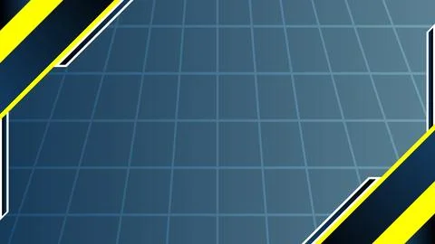 Abstract Grid Background With Bold Yellow and Blue Geometric Borders Stock Illustration