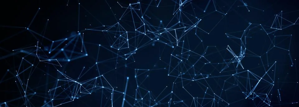 Abstract grid background plexus of dots and lines 3d rendering Stock Illustration