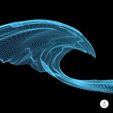 Abstract grid background. Water surface. Vector illustration Illustrazione stock