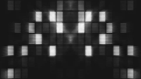 Abstract grid black and white wall neon lights background Stock Footage 288280190