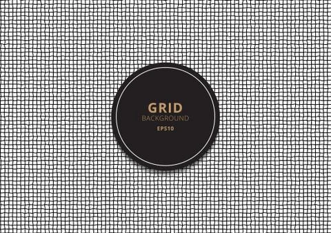Abstract grid black stripes rough lines on white background. Stock Illustration