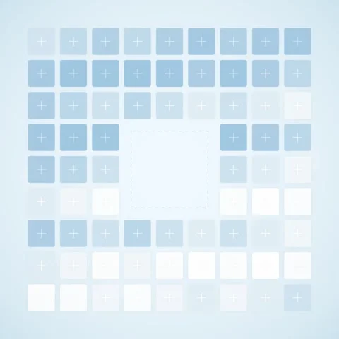 Abstract Grid of Blue and White Squares with Plus Signs, Digital Concept Stock Footage 347804656