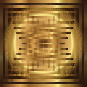 Abstract grid circle golden background Stock Illustration