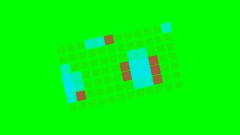 Abstract grid of colorful blocks floating against a vibrant green background Stock Footage 340266263