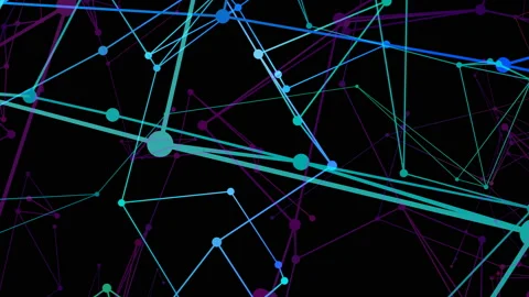 Abstract grid. Connecting people on the internet, nodes transforming. Social Stock Footage 114306969