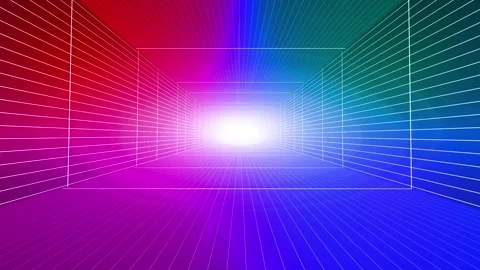 Abstract Grid Corridor Background Stock Footage 305127252