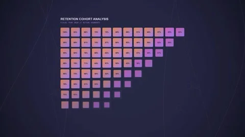 Abstract Grid Data Analysis Visualization with Glowing Lines on Dark Blue B.. Stock Footage 348421419