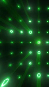 Abstract grid of glowing green laser dots creating a futuristic digital patte Illustrazione stock