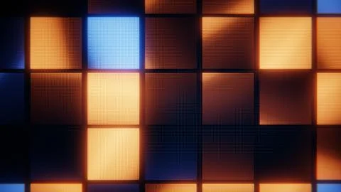 Abstract grid of glowing led pixels creating a retro digital screen pattern Stock Illustration