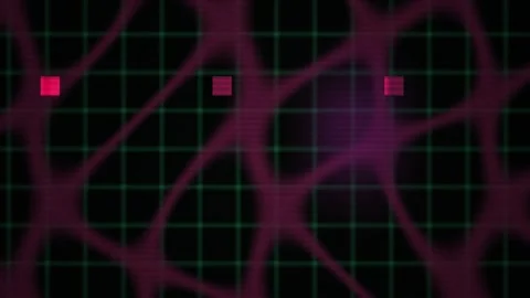 Abstract Grid with Glowing Pink Squares on Dark Digital Background for Tech.. Stock Footage 343688702