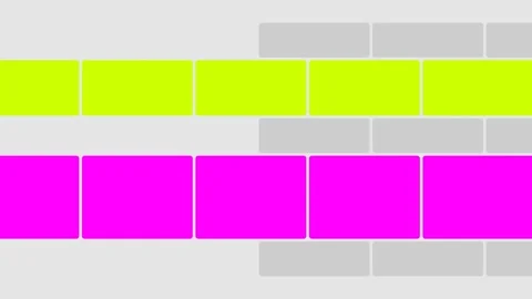 Abstract grid graphic featuring neon yellow and pink rectangular blocks Video stock 335117914