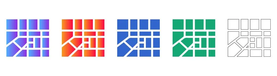 Abstract Grid Layout Icons for UI Design Stock Illustration