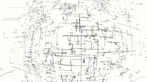 Abstract Grid Lines Background in Magnifier glass 스톡 동영상 74599590