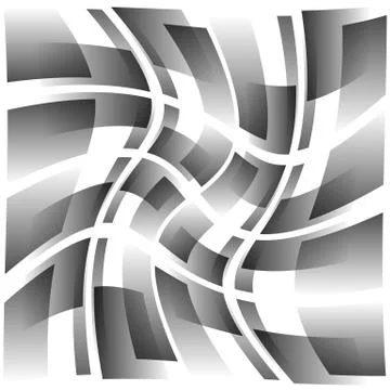 Abstract grid, mesh background with rotating, spiral distortion effect. Illustrazione stock