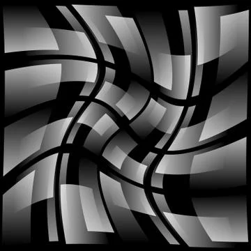 Abstract grid, mesh background with rotating, spiral distortion effect. Illustrazione stock