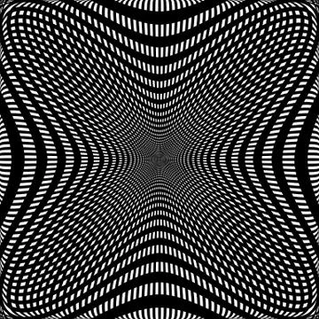 Abstract grid, mesh of lines. Distorted, deformed pattern. Stock Illustration