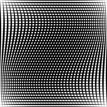 Abstract grid, mesh pattern with distortion effect. Illustrazione stock