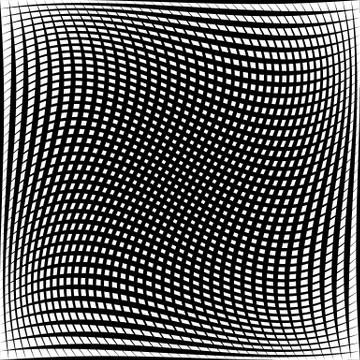 Abstract grid, mesh pattern with distortion effect. Illustrazione stock