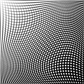 Abstract grid, mesh pattern with distortion effect. Stock Illustration
