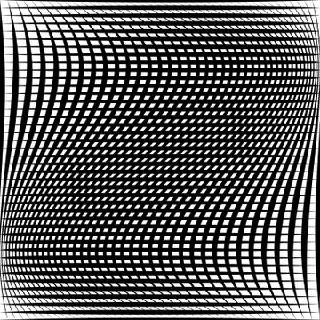 Abstract grid, mesh pattern with distortion effect. Illustrazione stock