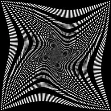 Abstract grid, mesh pattern with rotation, spiral effect. Stock Illustration