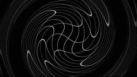 Abstract grid morphing into swirling vortex during dark digital transition Stock Footage 342514697